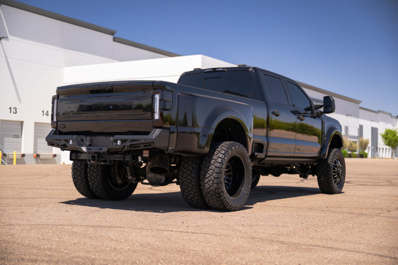 Ford Super Duty F-250 Bumper - Rear - Addictive Desert Designs - Stealth Fighter - Hammer Black with Satin Black Panels - `23-`26